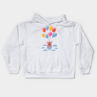 Teddy Bear and Balloons Kids Hoodie